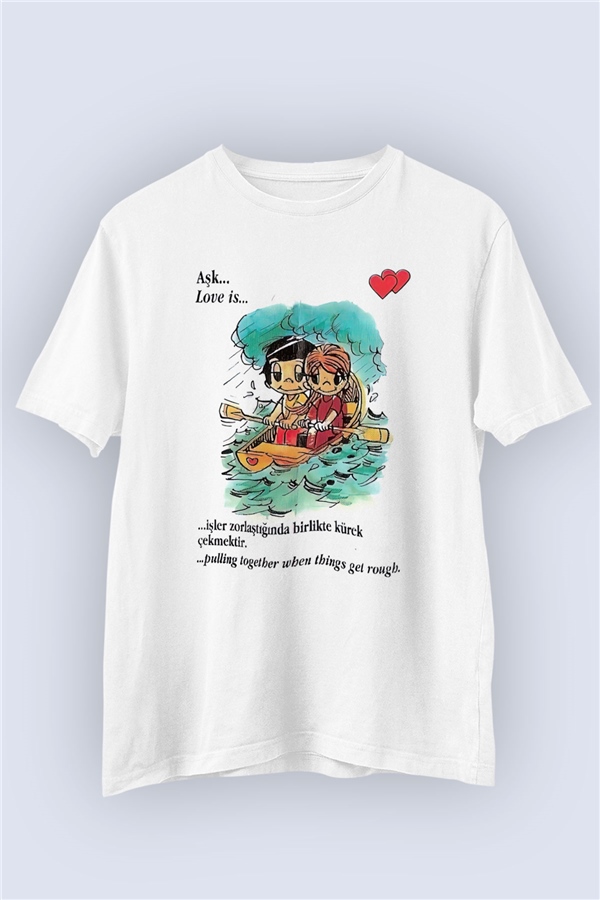 Unisex Şıpsevdi Aşk Temalı Baskılı Tshirt