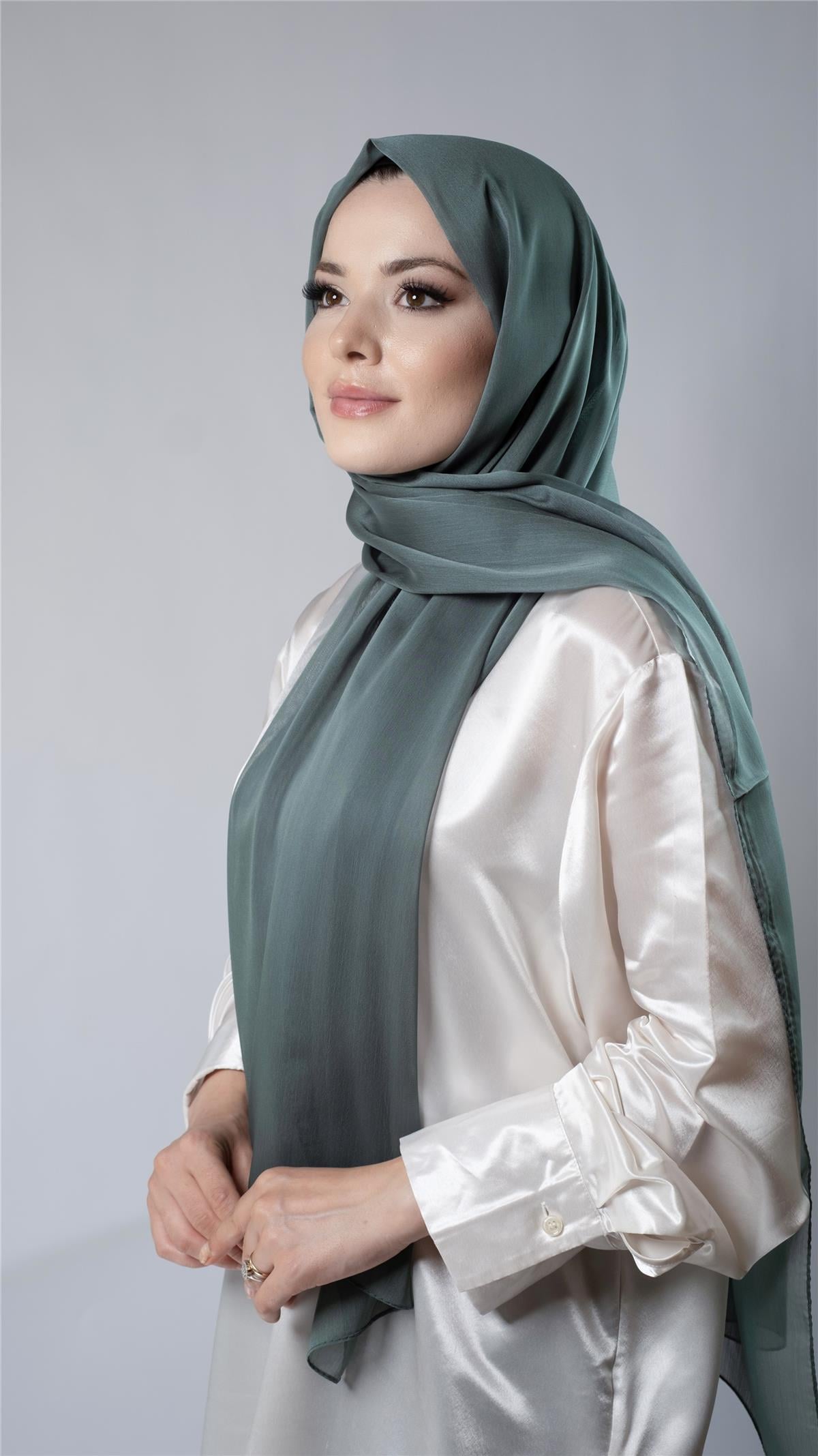 Çağla Yeşili Düz Klasik Şal Şifon Kumaş Janjan Abiye - Hürrem Bone 202108_32