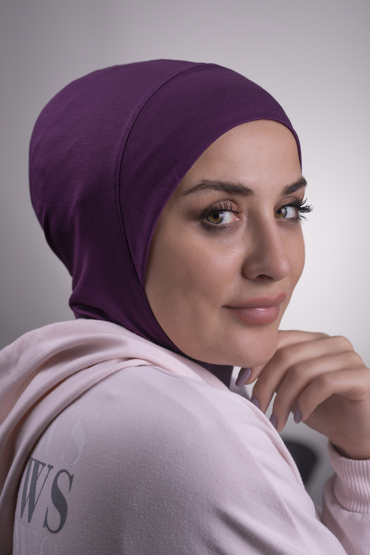 Mürdüm Pratik Hazır Geçmeli Bone Viskon Kumaş Hijab Spor - Hürrem 2106
