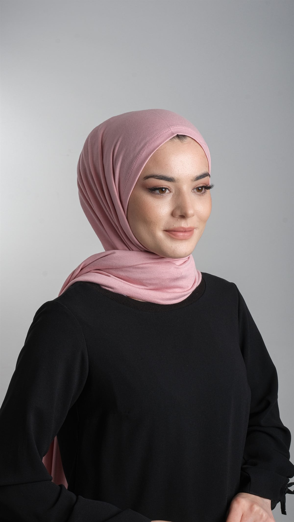 Pembe Pratik Hazır Geçmeli Şal Viskon Kumaş Penye Şal 2108_04