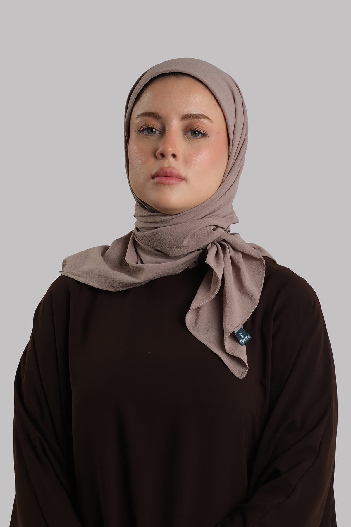 Pudra Düz Klasik Eşarp İtalyan Dikişli Relax Kumaş Sade - Hürrem Bone 202209_06