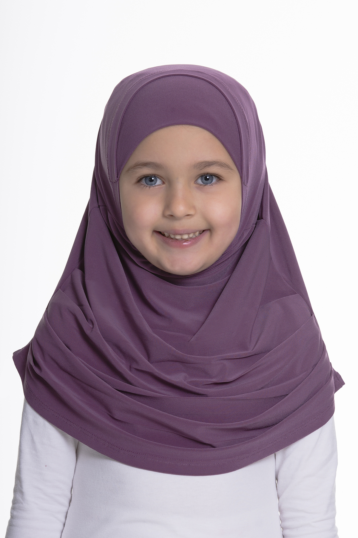Violet Pratik Hazır Geçmeli Çocuk Tesettür Bone Sandy Kumaş Kendinden Boneli 78_21
