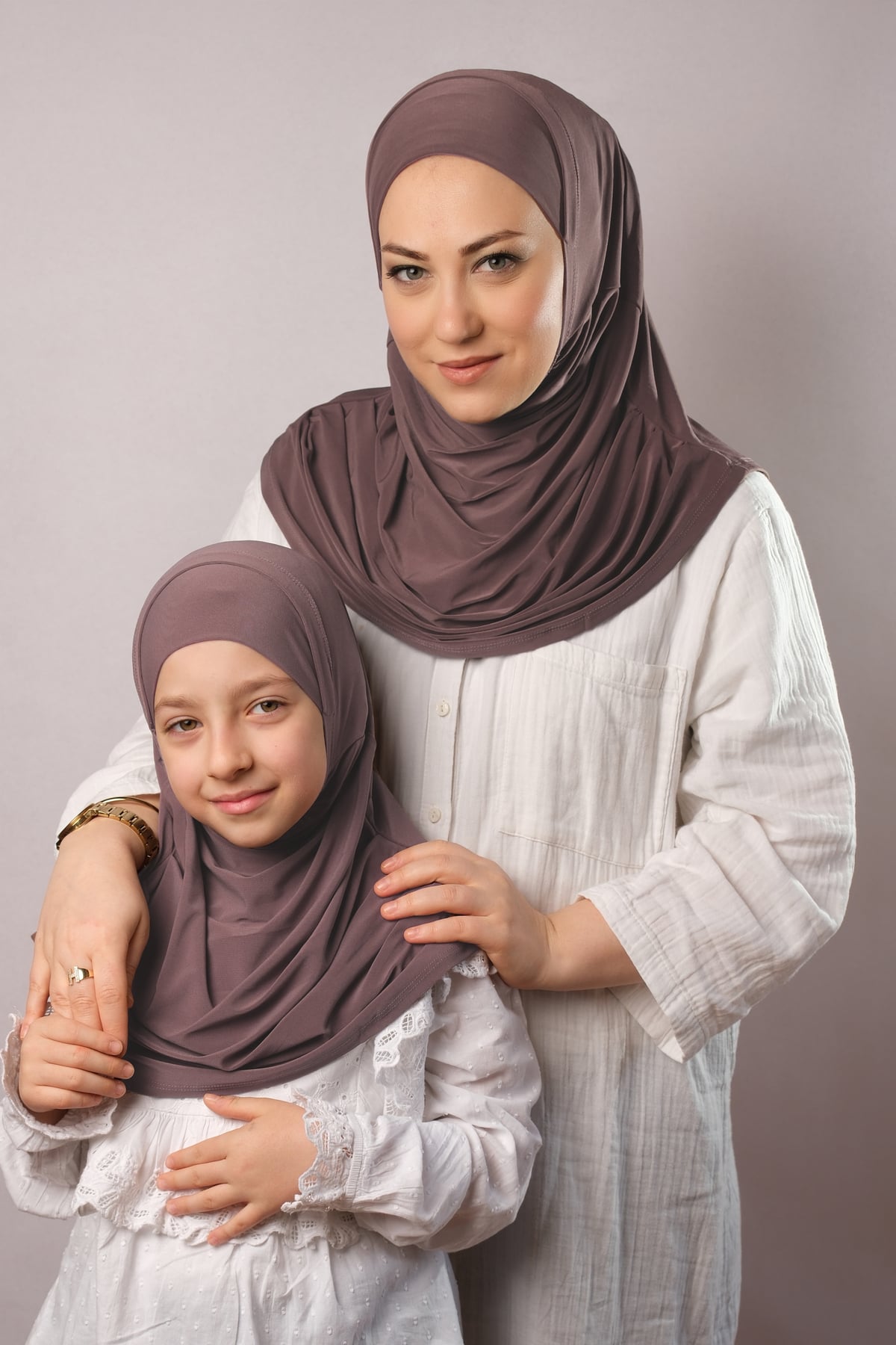 Vizon Pratik Anne Kız Kombin Tesettür Eşarp Sandy Kendinden Boneli - Hürrem Bone 129078_10