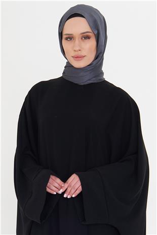 Antrasit Düz Klasik Şal Turlu Polyester Lüx Janjan - Hürrem Bone 202126_25