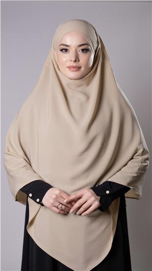 Haki Pratik Hazır Geçmeli Tesettür Eşarp Medine İpeği Kumaş Arkadan  Bağlamalı Çift Katlı Sufle Hijab - Hürrem Bone 2302_09