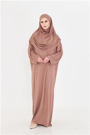 Vizon İki Parça Namaz Elbisesi Viskon Düz - Hürrem Bone 2504_10