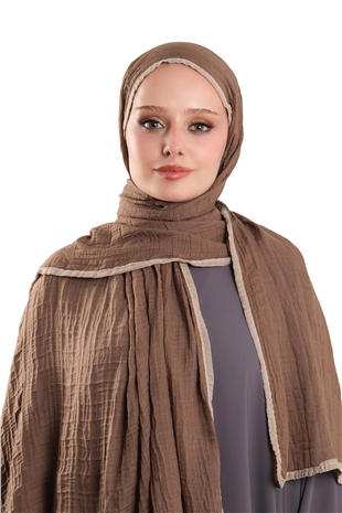 Vizon Müslin Şal Biyeli Nefes Alan Pamuksu Dokulu Krinkıl - Hürrem Bone 202139_10