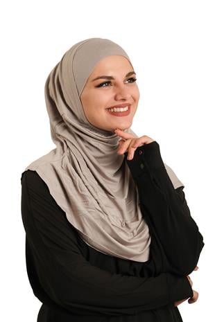 Vizon Pratik Hazır Geçmeli Tesettür Eşarp Viskon Boneli Büyük Boy - Hürrem Bone 1290BV_10