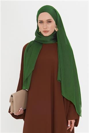Zümrüt Düz Klasik Şal Turlu Polyester Lüx Janjan - Hürrem Bone 202126_37