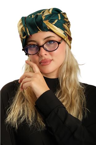 Zümrüt Pratik Hazır Geçmeli Tesettür Bone İpek Desenli - Hürrem Bone 2410_37