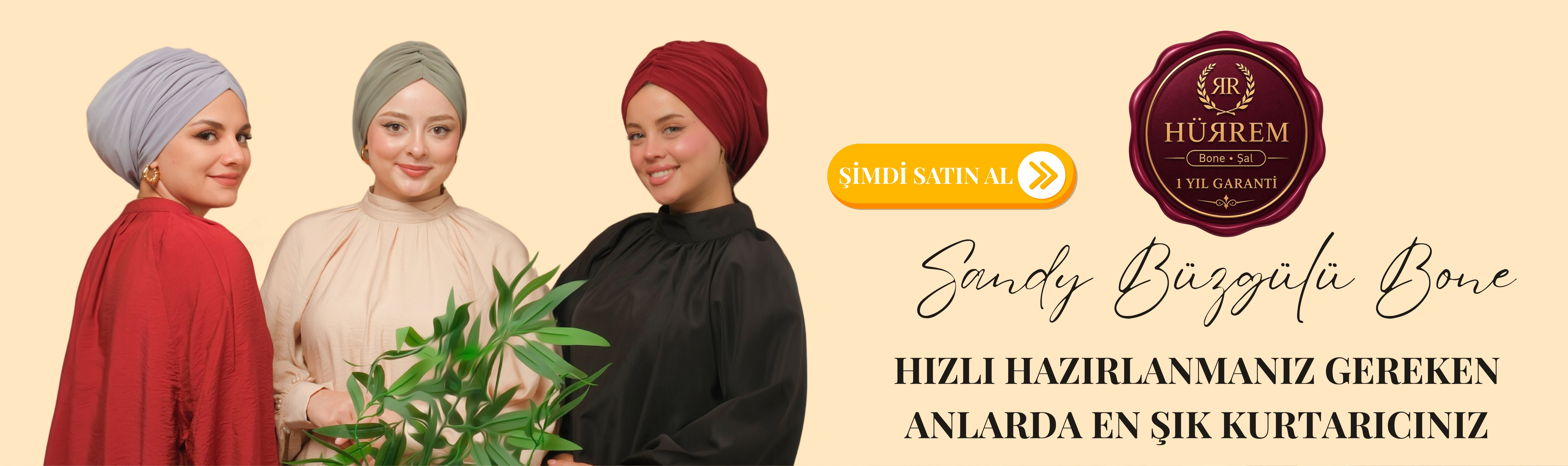 Drapeli Salaş Sandy Büzgülü Hazır Geçmeli Bone