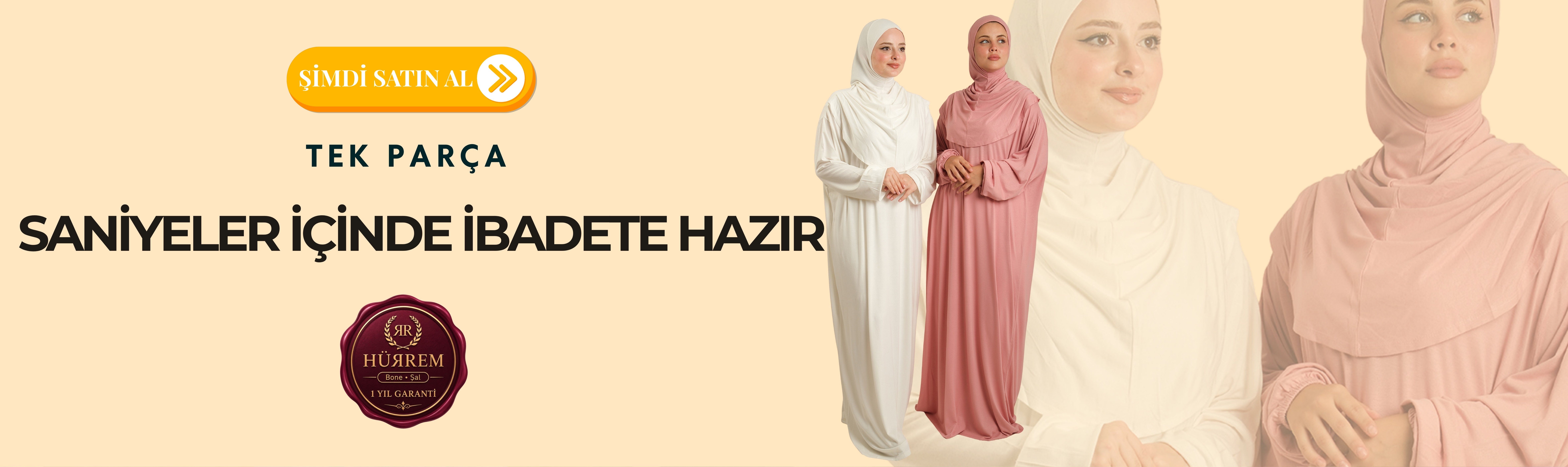 Pratik Geçmeli Viskon Düz Namaz Elbisesi