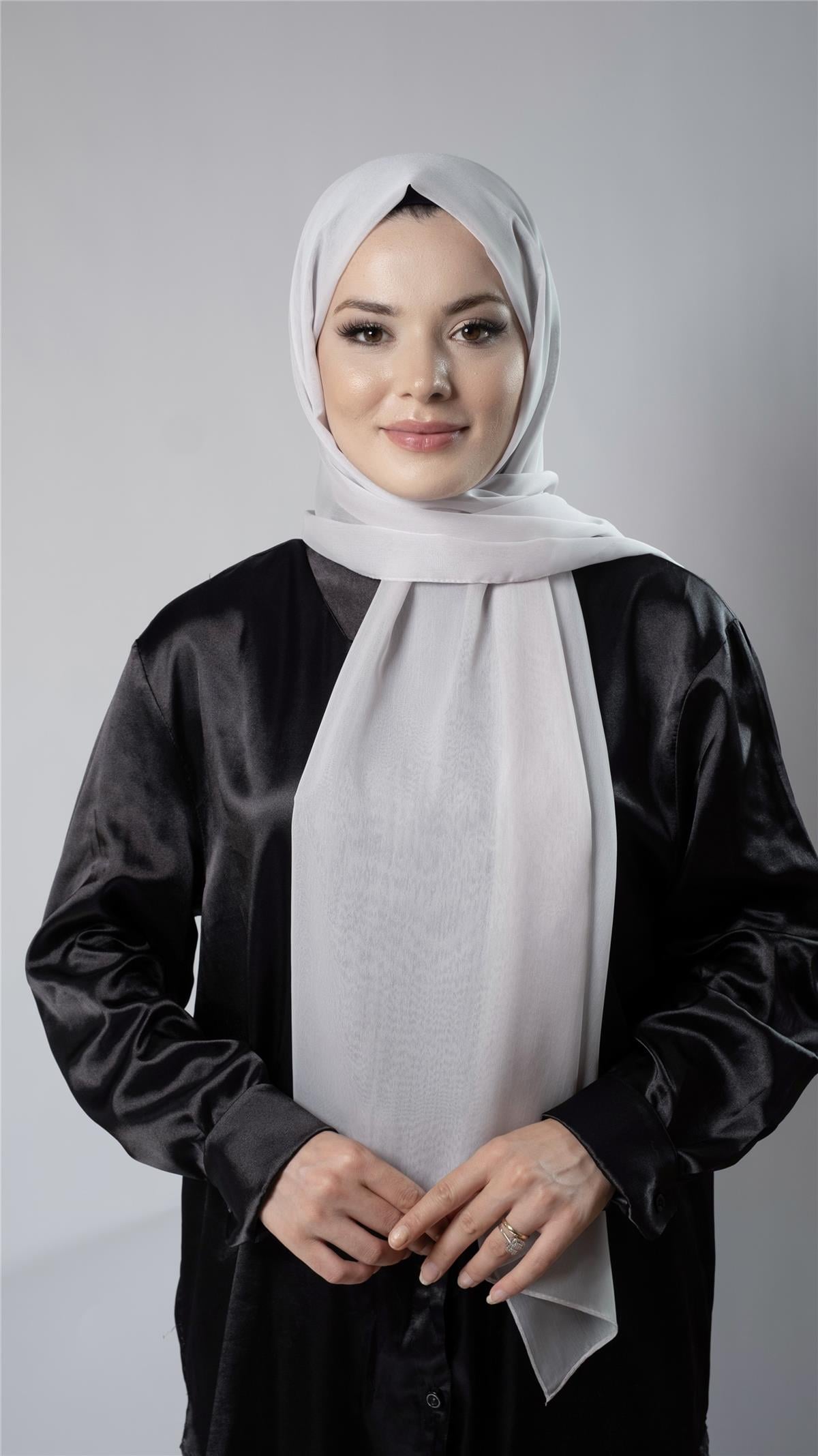 Açık Vizon Düz Klasik Şal Şifon Kumaş Janjan Abiye - Hürrem Bone 202108_56