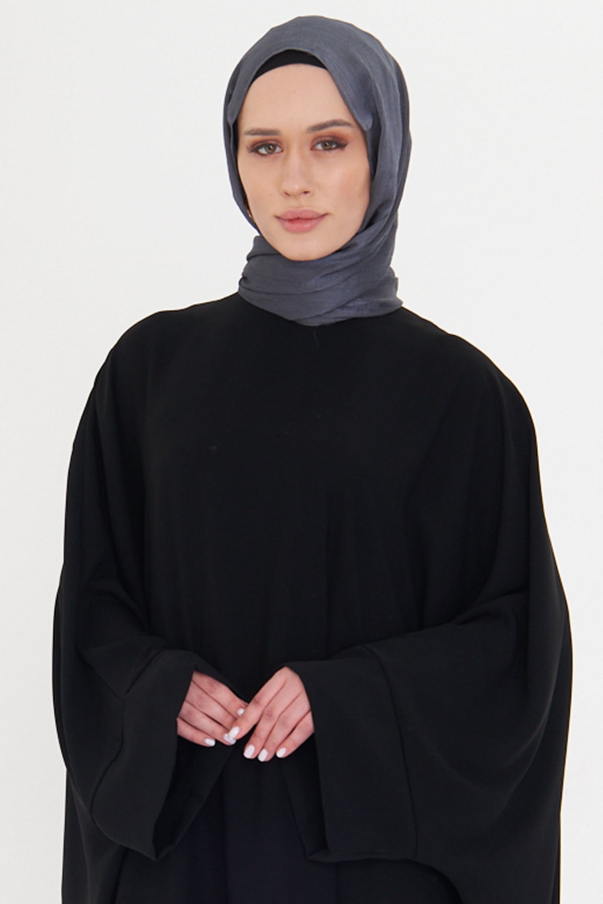 Antrasit Düz Klasik Şal Turlu Polyester Lüx Janjan - Hürrem Bone 202126_25