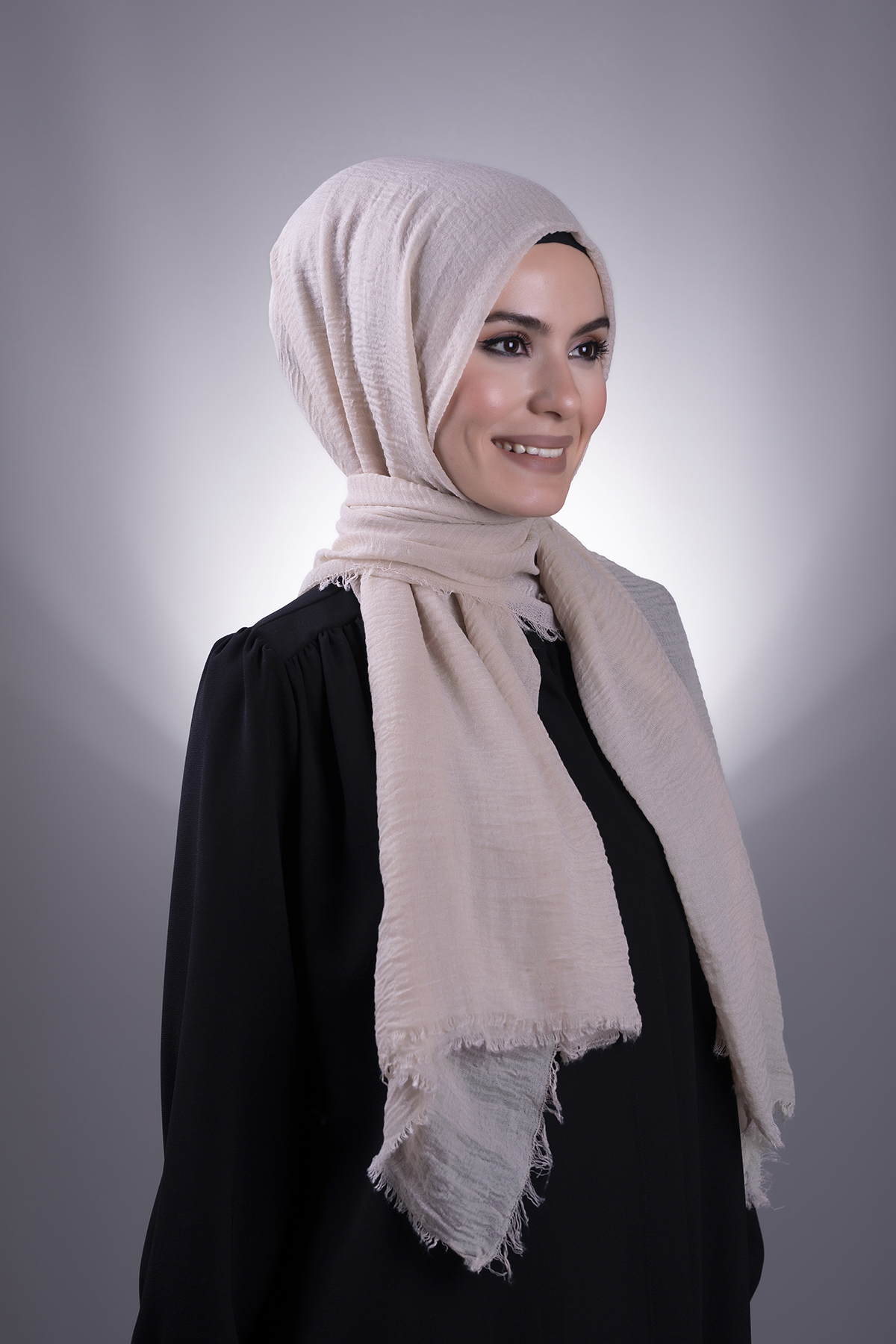 Bej Düz Klasik Şal Bürümcük Şal - Hürrem 202104