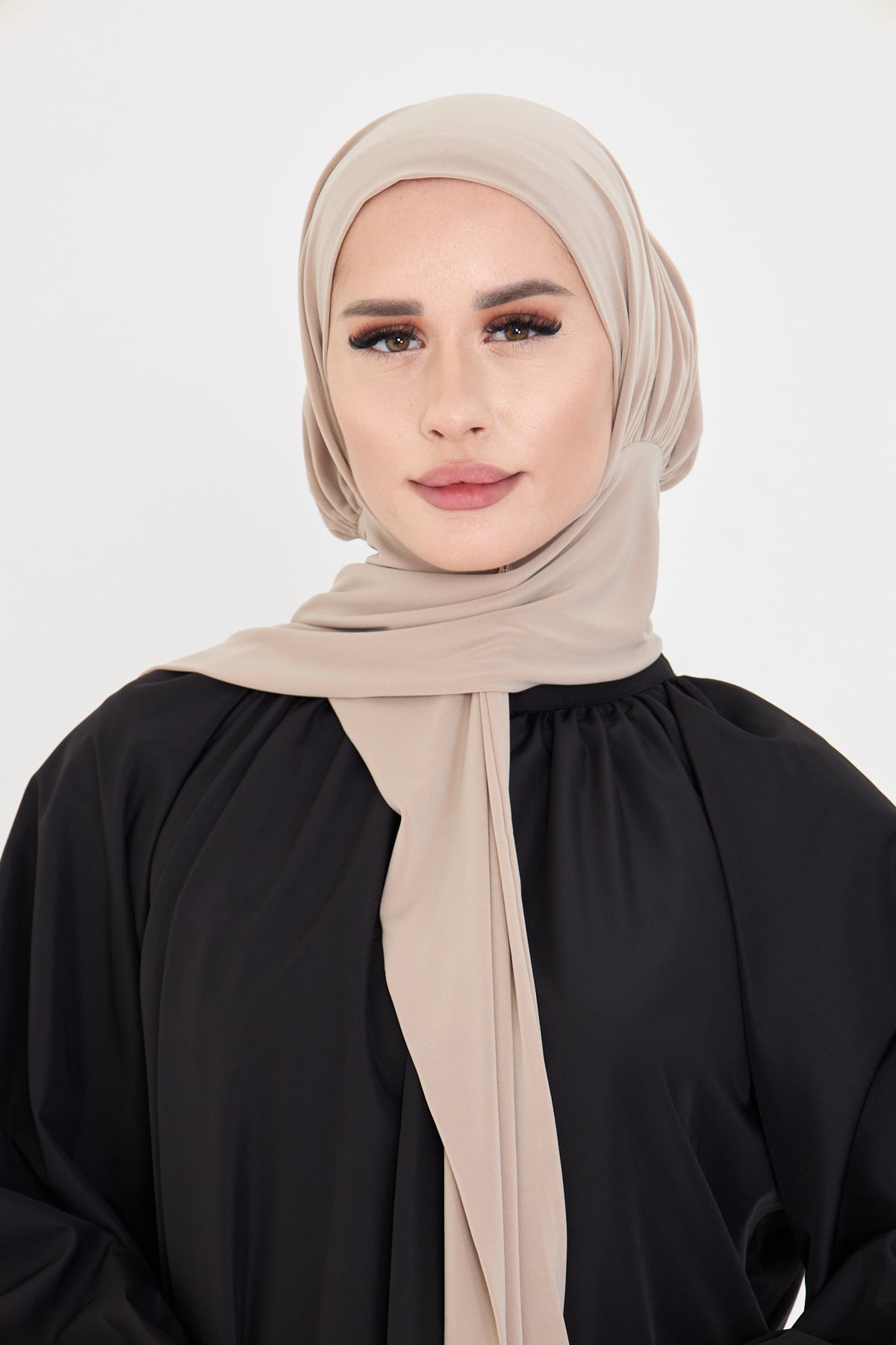Bej Pratik Hazır Geçmeli Tesettür Bone Sandy Boyunluklu Çıtçıtlı - Hürrem Bone 2505_12