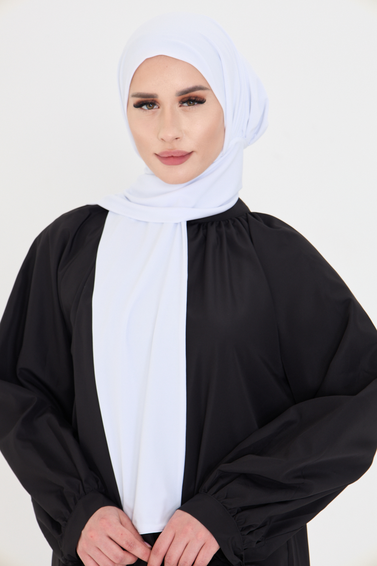 Beyaz Pratik Hazır Geçmeli Tesettür Bone Sandy Boyunluklu Çıtçıtlı - Hürrem Bone 2505_42