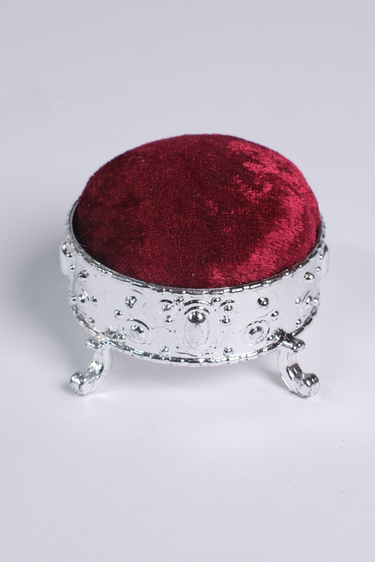 Bordo Eşarp Şal İğnedanlık Kadife Gümüş Ayaklı - Hürrem Bone 5004_16