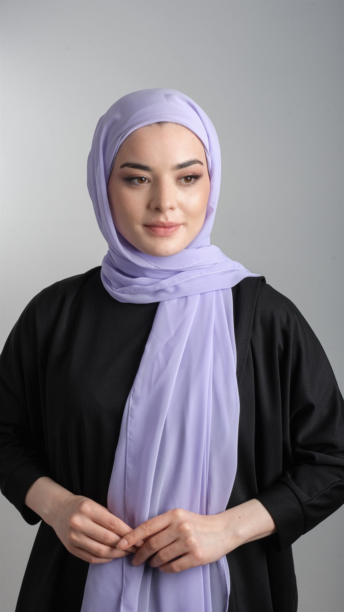 Eflatun Pratik Hazır Geçmeli Şal Şifon Boru Boneli - Hürrem Bone HV0021300154
