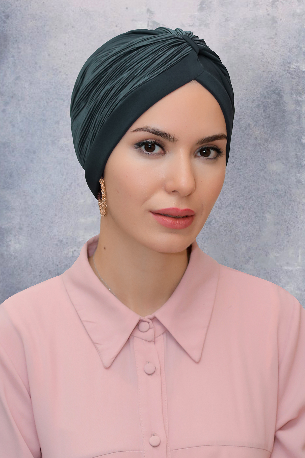 Füme Pratik Hazır Geçmeli Tesettür Bone Fukuro Sandy Kumaş Büzgülü - Hürrem 1831