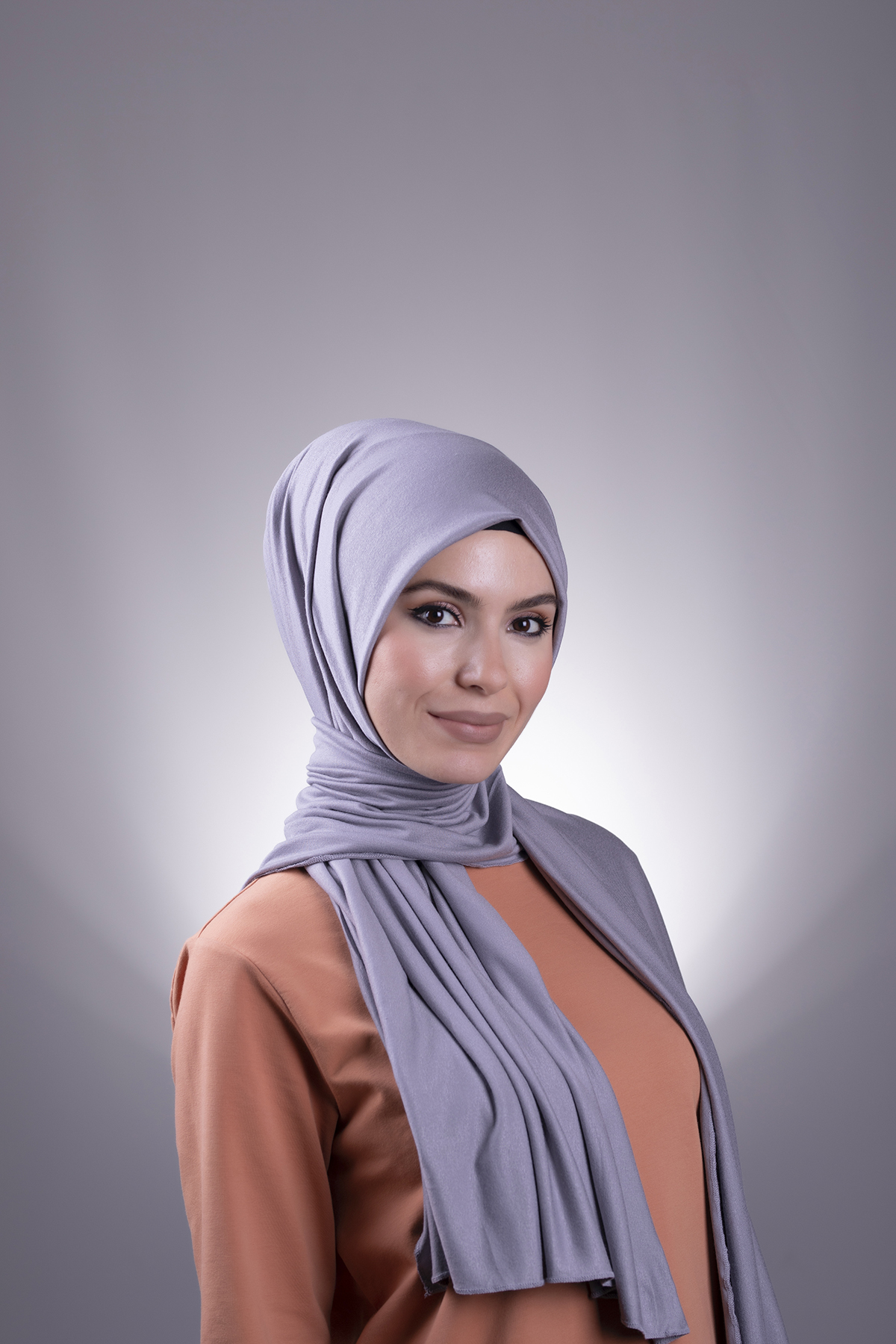 Gri Düz Klasik Şal Viskon Kumaş Likralı Penye - Hürrem 202101