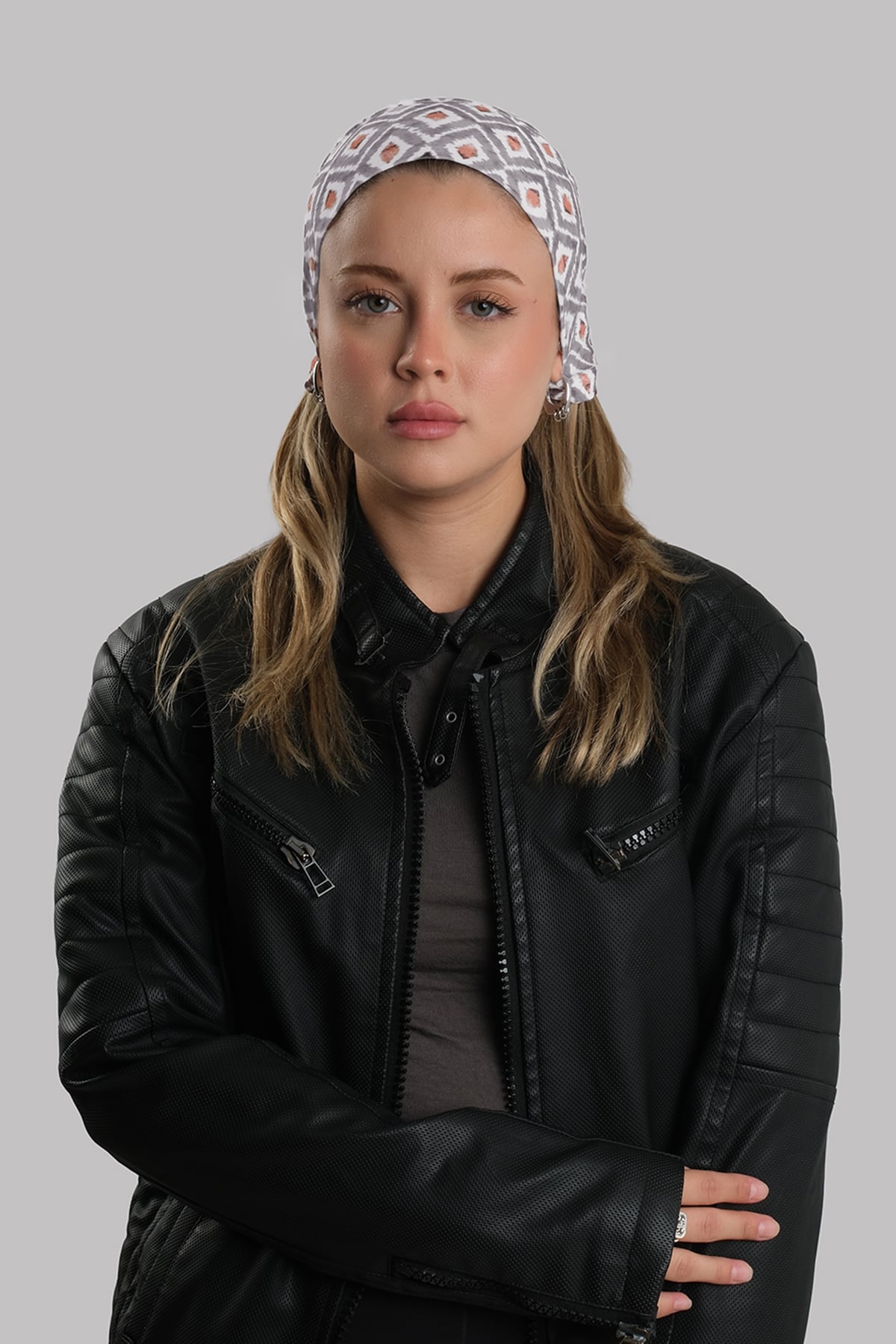 Gri Pratik Hazır Geçmeli Buff Bandana Sandy Desenli Boru Bone - Hürrem Bone 2417_15