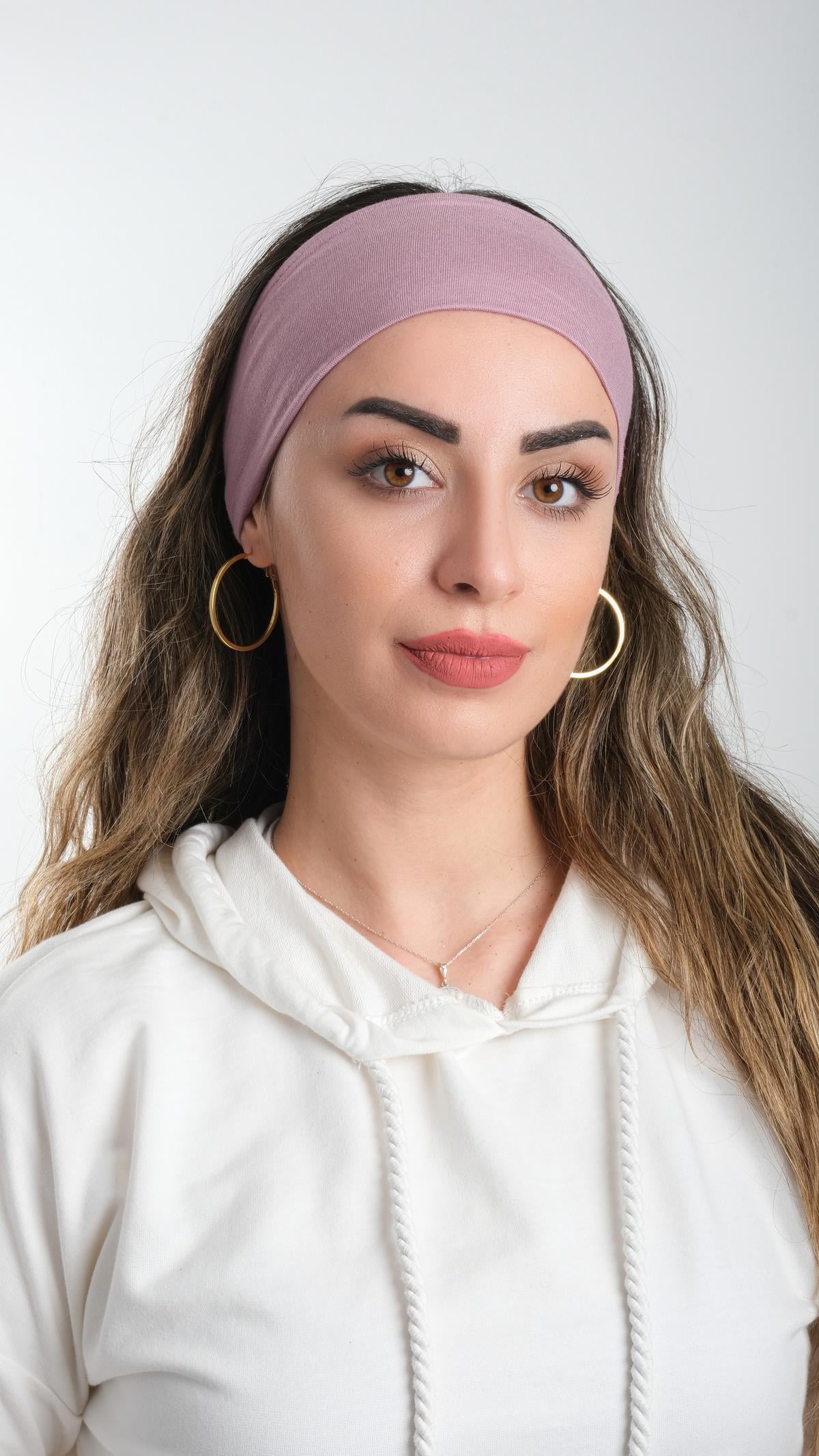 Gül Kurusu Bandana Saç Bandı Viskon Düz - Hürrem Bone 3012_18