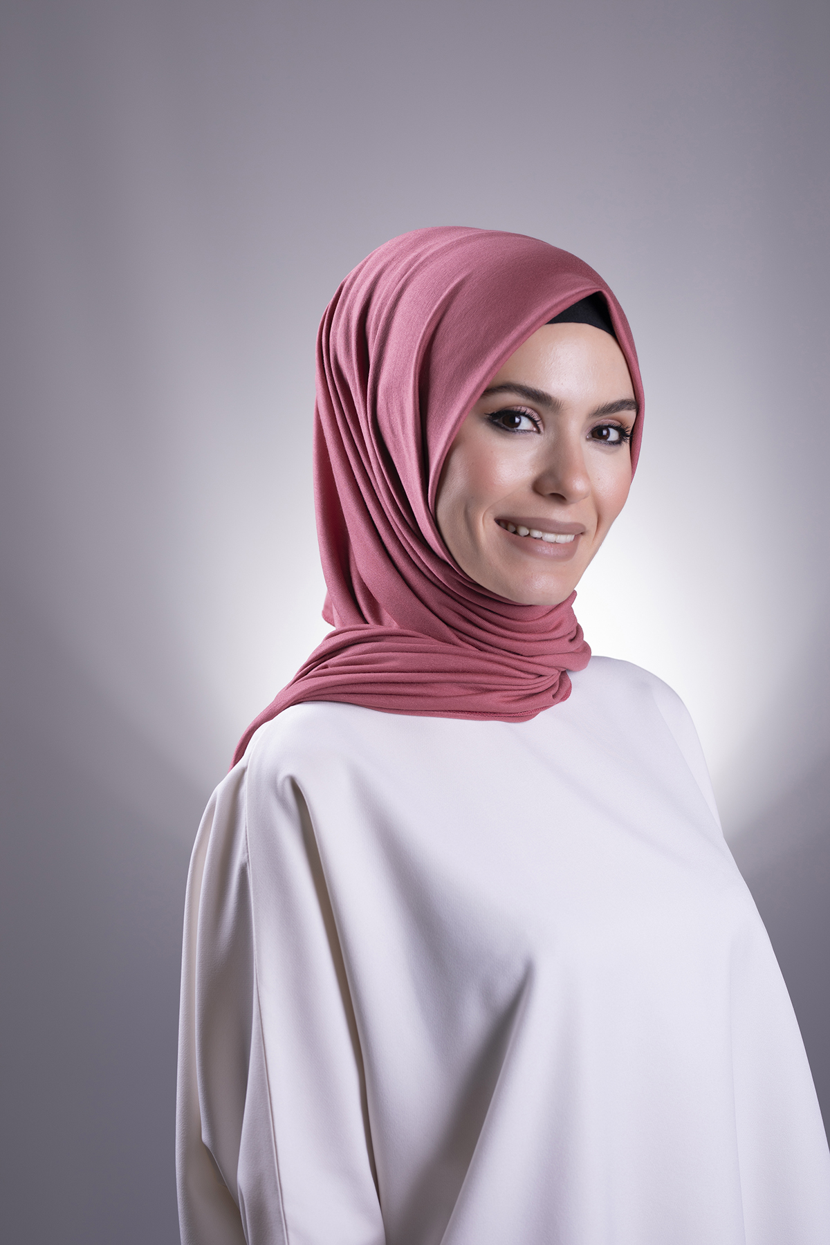 Gül Kurusu Düz Klasik Şal Viskon Kumaş Likralı Penye - Hürrem 202101