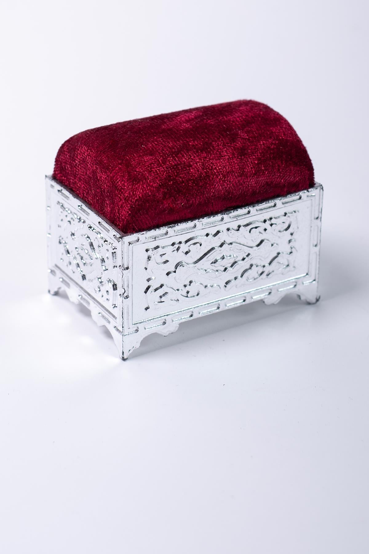 Gül Kurusu Eşarp Şal İğnedanlık Kadife Gümüş Sandık - Hürrem Bone 5006_16