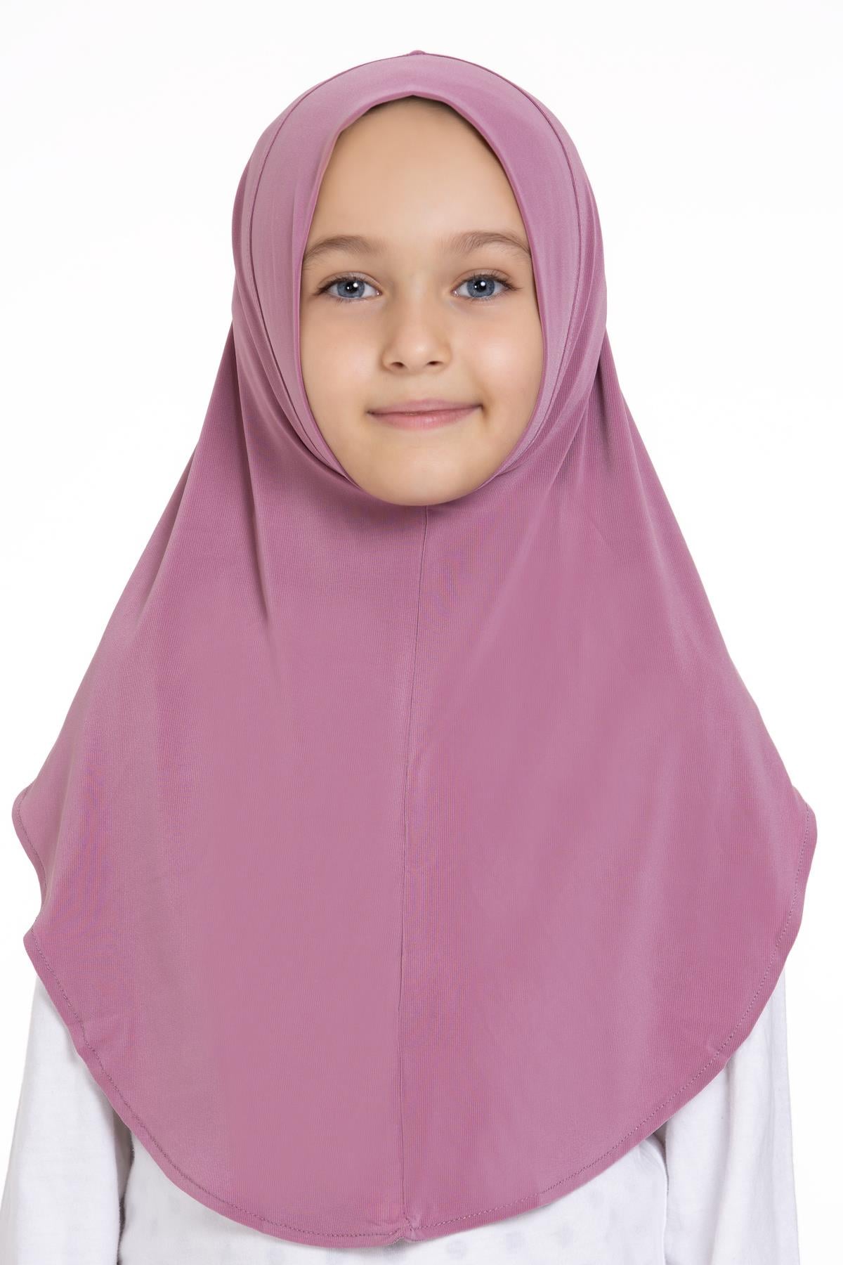 Gül Kurusu Pratik Hazır Geçmeli Genç Tesettür Bone Sandy Düz Hijab - Hürrem Bone 2312_18
