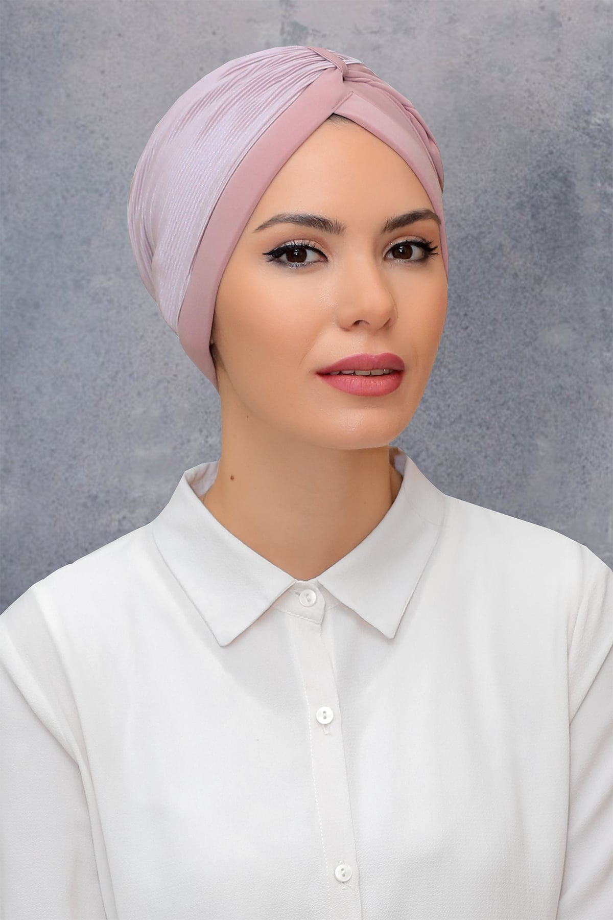 Gül Kurusu Pratik Hazır Geçmeli Tesettür Bone Fukuro Sandy Kumaş Büzgülü - Hürrem 1831