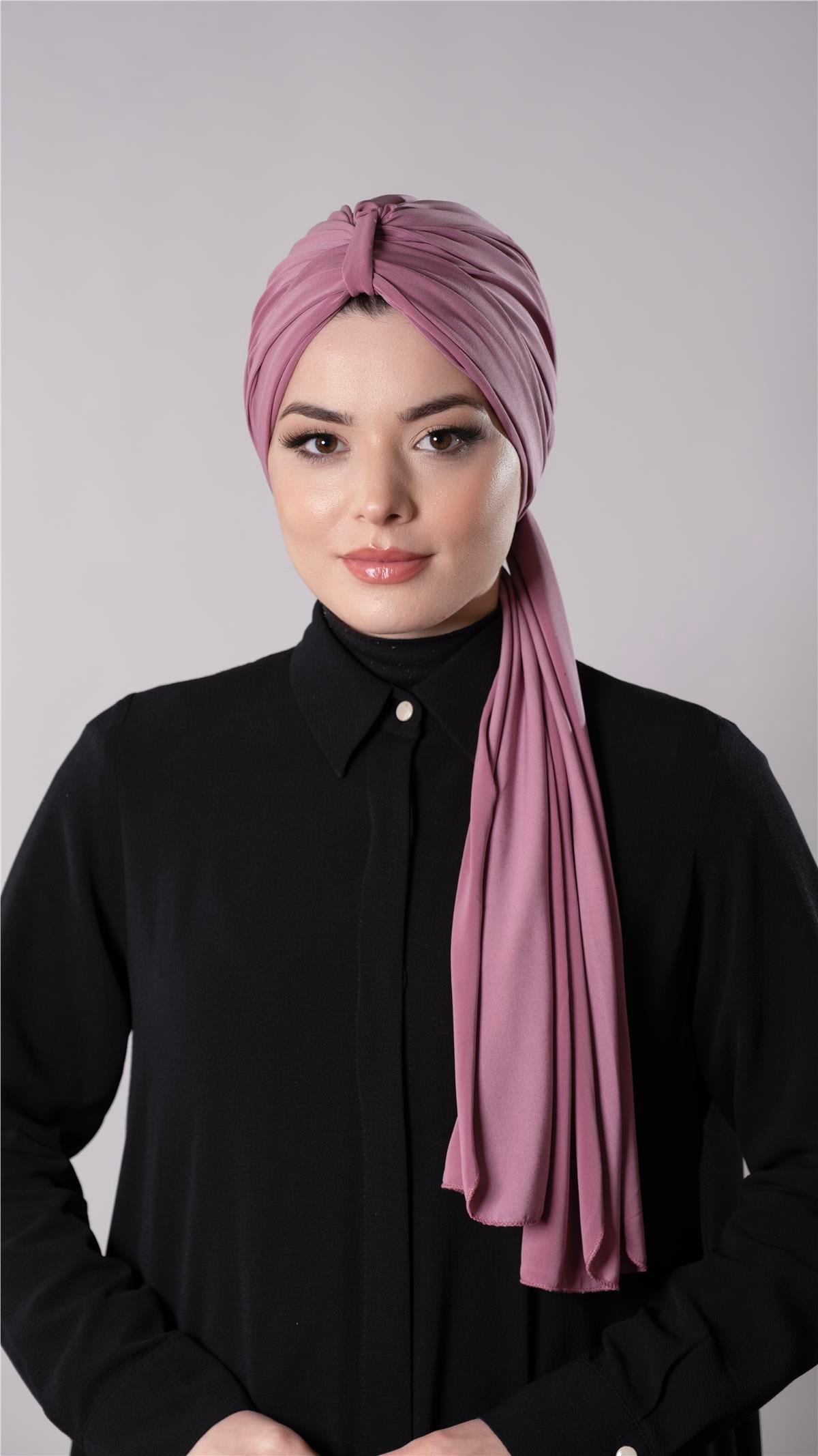 Gül Kurusu Pratik Hazır Geçmeli Tesettür Bone Sandy Kumaş Atkılı  - Hürrem Bone 2204_18
