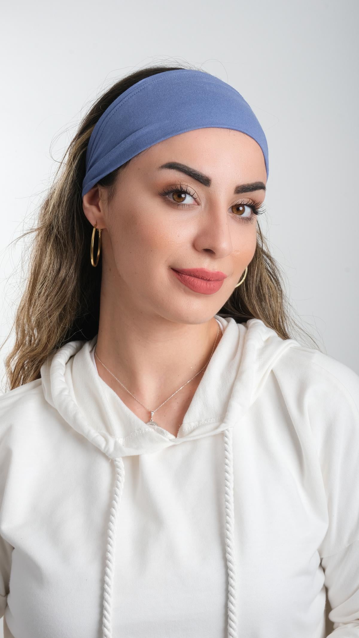 İndigo Bandana Saç Bandı Viskon Düz - Hürrem Bone 3012_34