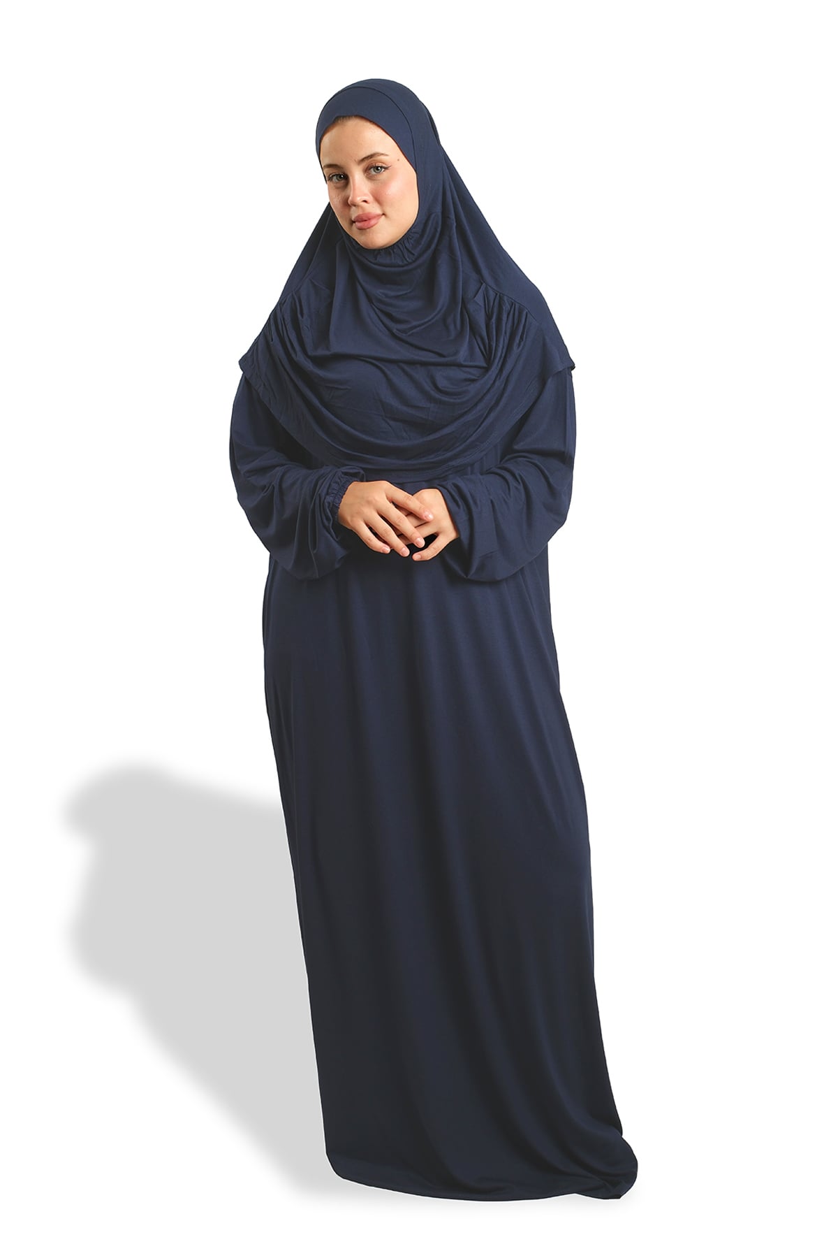 Lacivert İki Parça Namaz Elbisesi Viskon Düz - Hürrem Bone 2504_02
