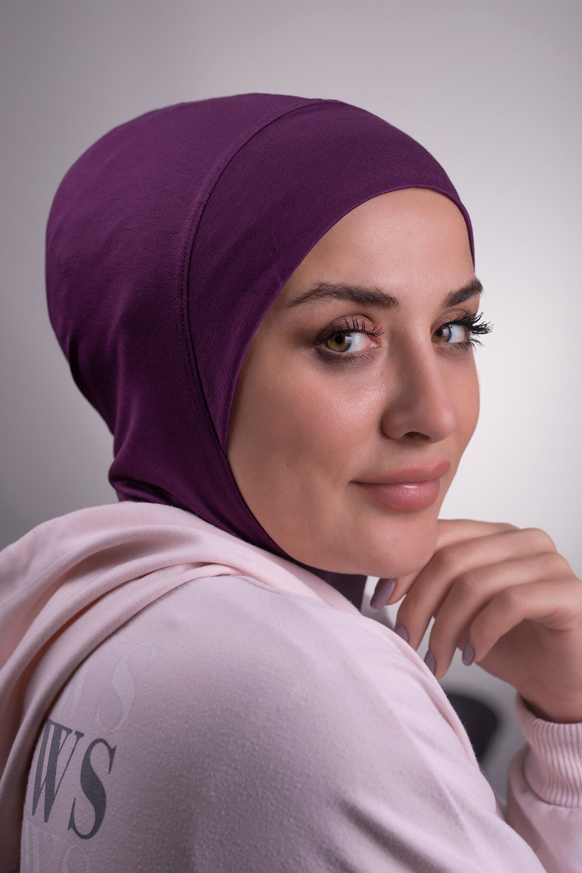 Mürdüm Pratik Hazır Geçmeli Bone Viskon Kumaş Hijab Spor - Hürrem 2106