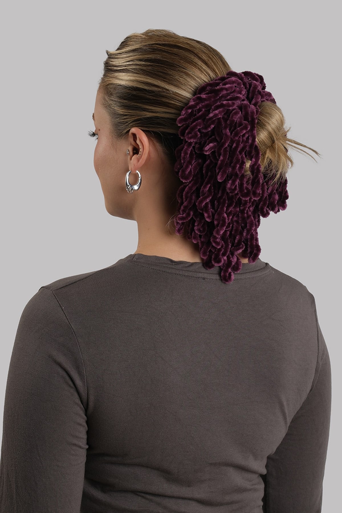Mürdüm Saç Tokası Kadife - Hürrem Bone 1008_07