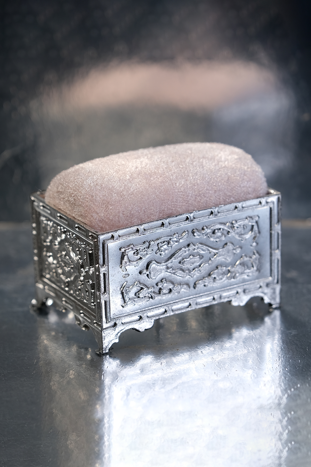 Pudra Eşarp Şal İğnedanlık Kadife Gümüş Sandık - Hürrem Bone 5006_06