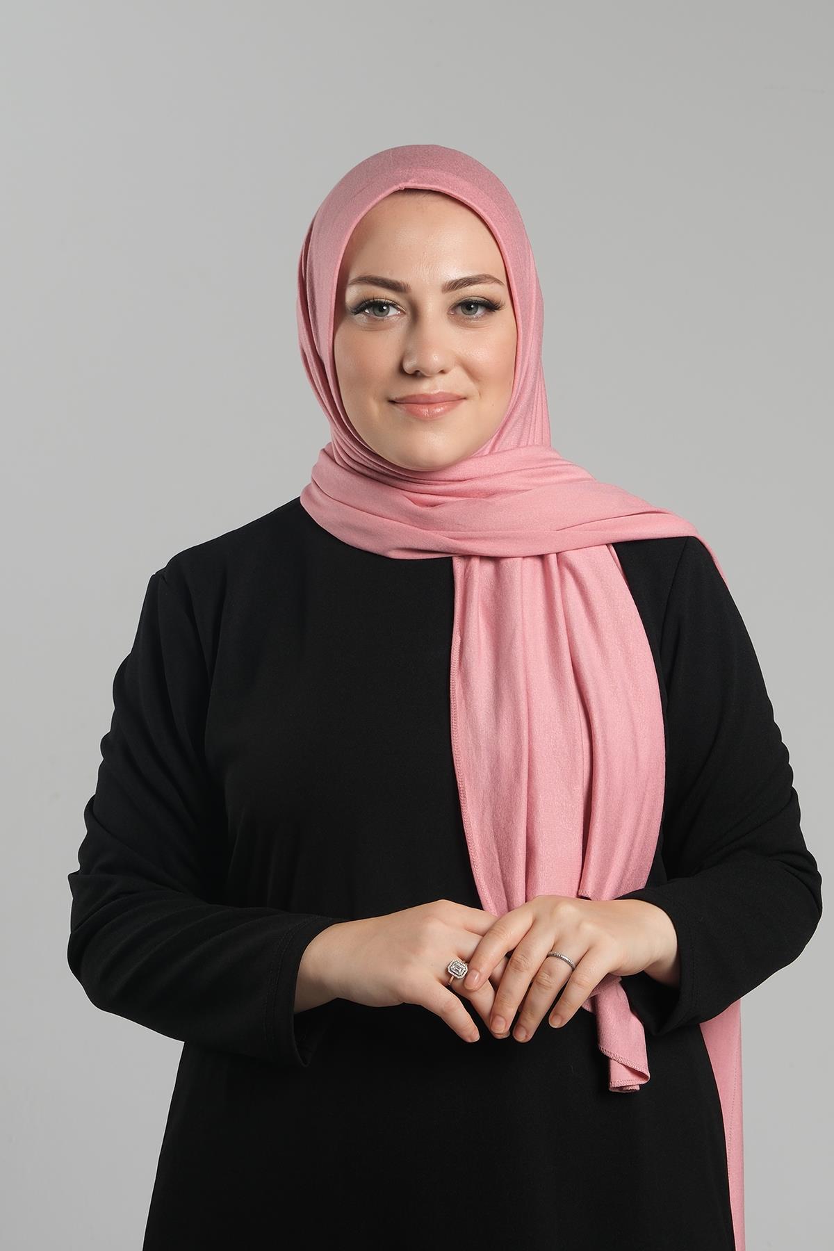 Pudra Pratik Hazır Geçmeli Şal Viskon Önü Süngerli Penye Şal - Hürrem Bone 2202_06