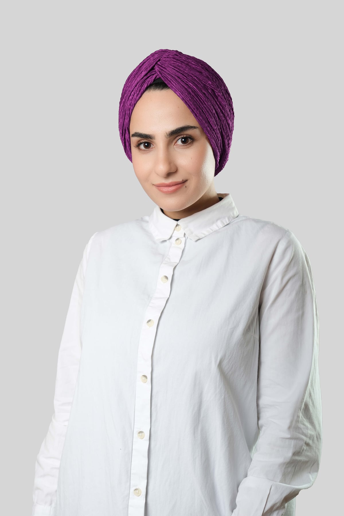 Şarabi Çapraz Büzgülü Piliseli Tesettür Bone Fukuro Kendinden Desenli - Hürrem Bone 2316_08