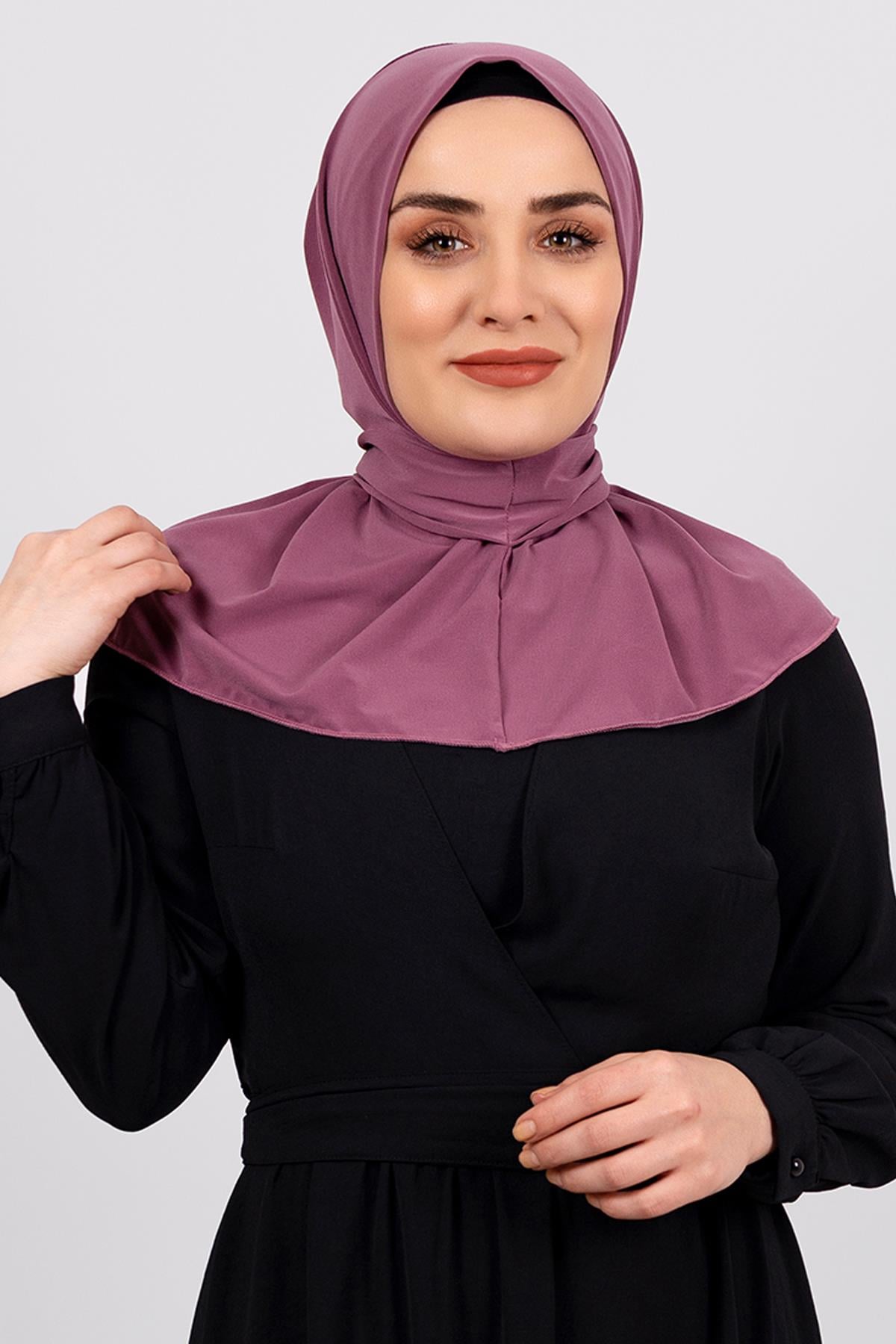 Şarabi Pratik Hazır Geçmeli Tesettür Eşarp Sandy Kumaş Arkadan Çıtçıtlı - Hürrem Bone 2101_08