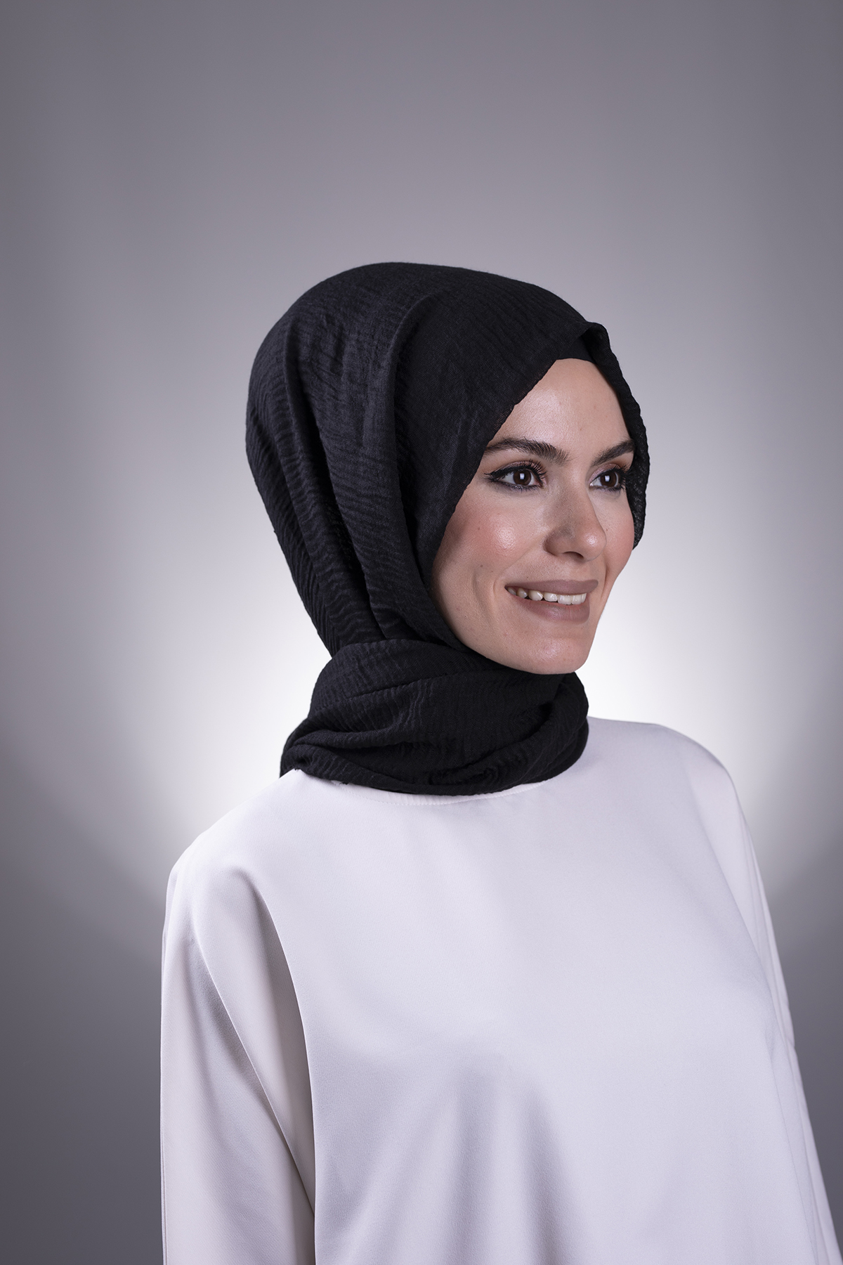 Siyah Düz Klasik Şal Bürümcük Şal - Hürrem 202104