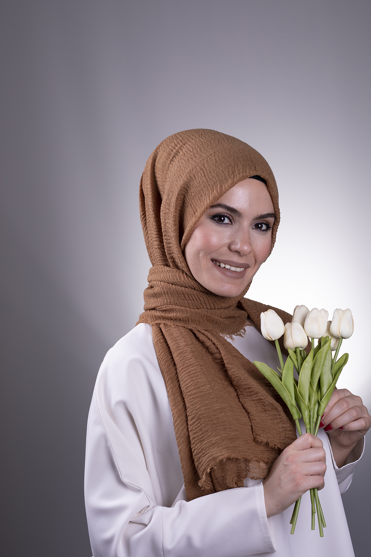 Taba Düz Klasik Şal Bürümcük Şal - Hürrem 202104