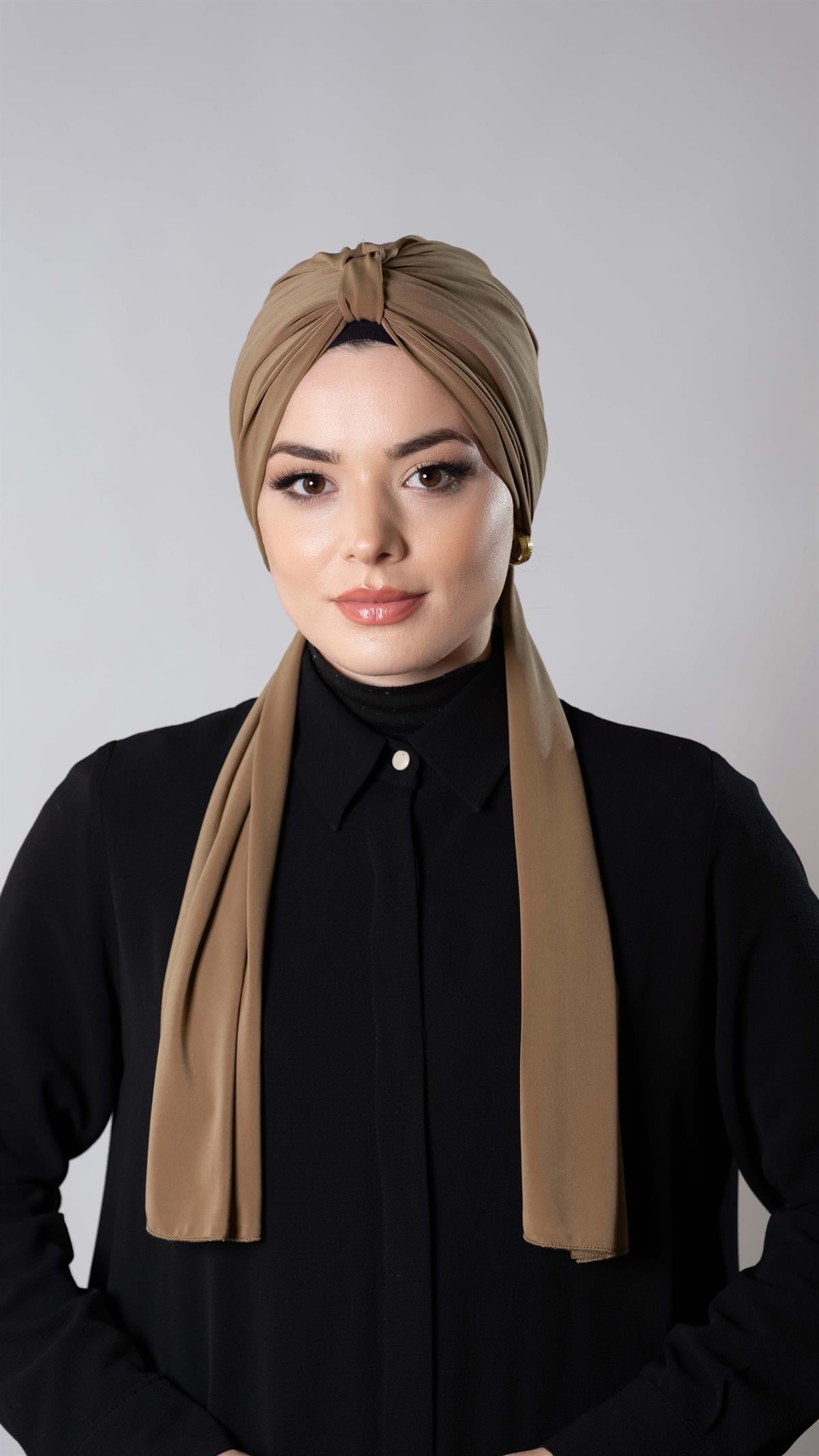 Taba Pratik Hazır Geçmeli Tesettür Bone Sandy Kumaş Atkılı  - Hürrem Bone 2204_33