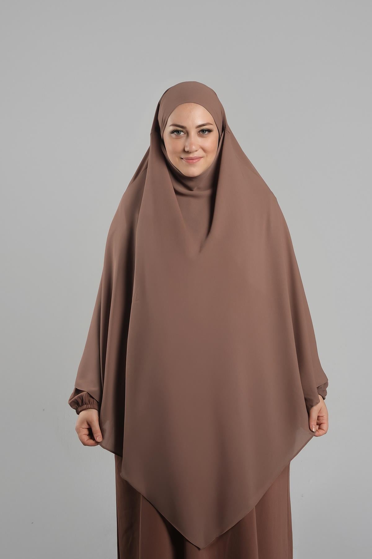 Taba Pratik Hazır Geçmeli Tesettür Eşarp Krep Bağcıklı Sufle Hijab - Hürrem Bone 2313_33
