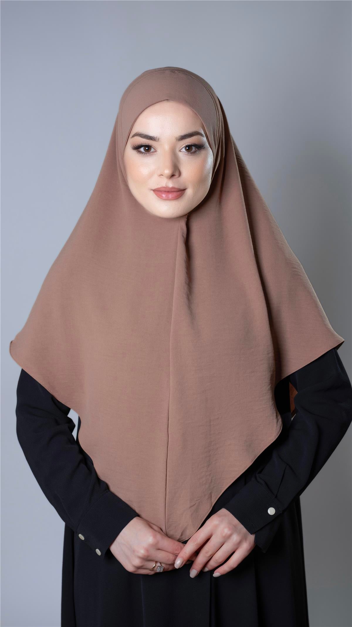 Taba Pratik Hazır Geçmeli Tesettür Eşarp Aerobin Kumaş Düz Hijab - Hürrem Bone 2309_33