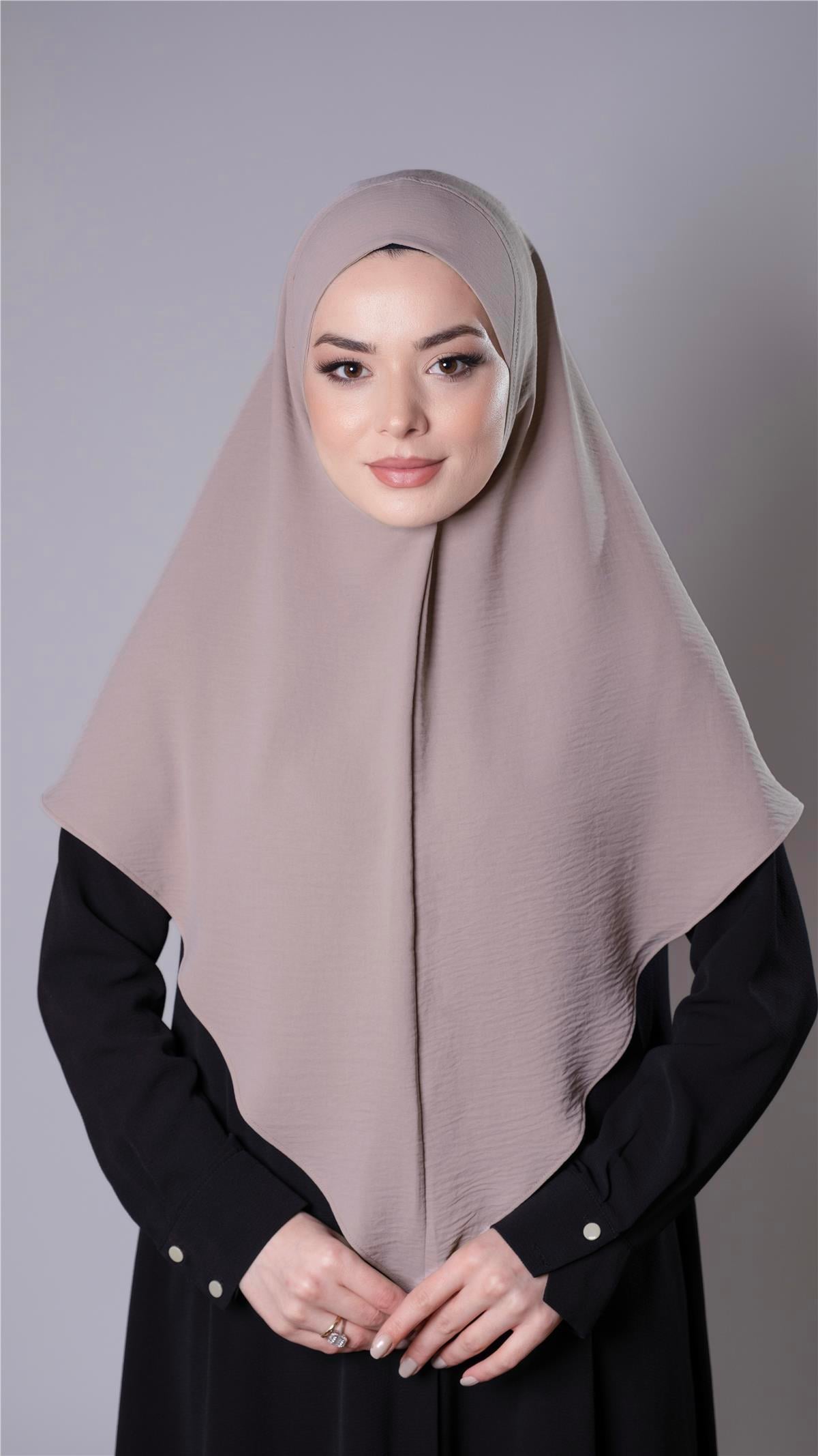 Taş Pratik Hazır Geçmeli Tesettür Eşarp Aerobin Kumaş Düz Hijab - Hürrem Bone 2309_46