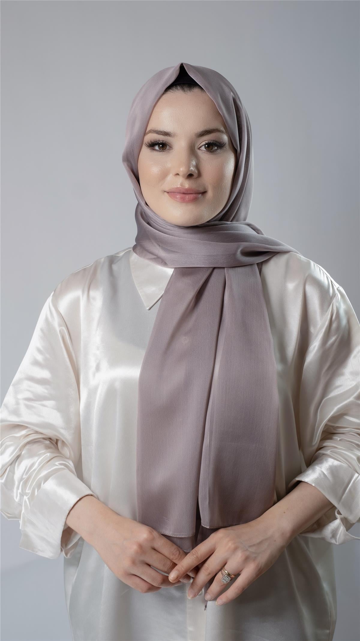 Violet Düz Klasik Şal Şifon Kumaş Janjan Abiye - Hürrem Bone 202108_21
