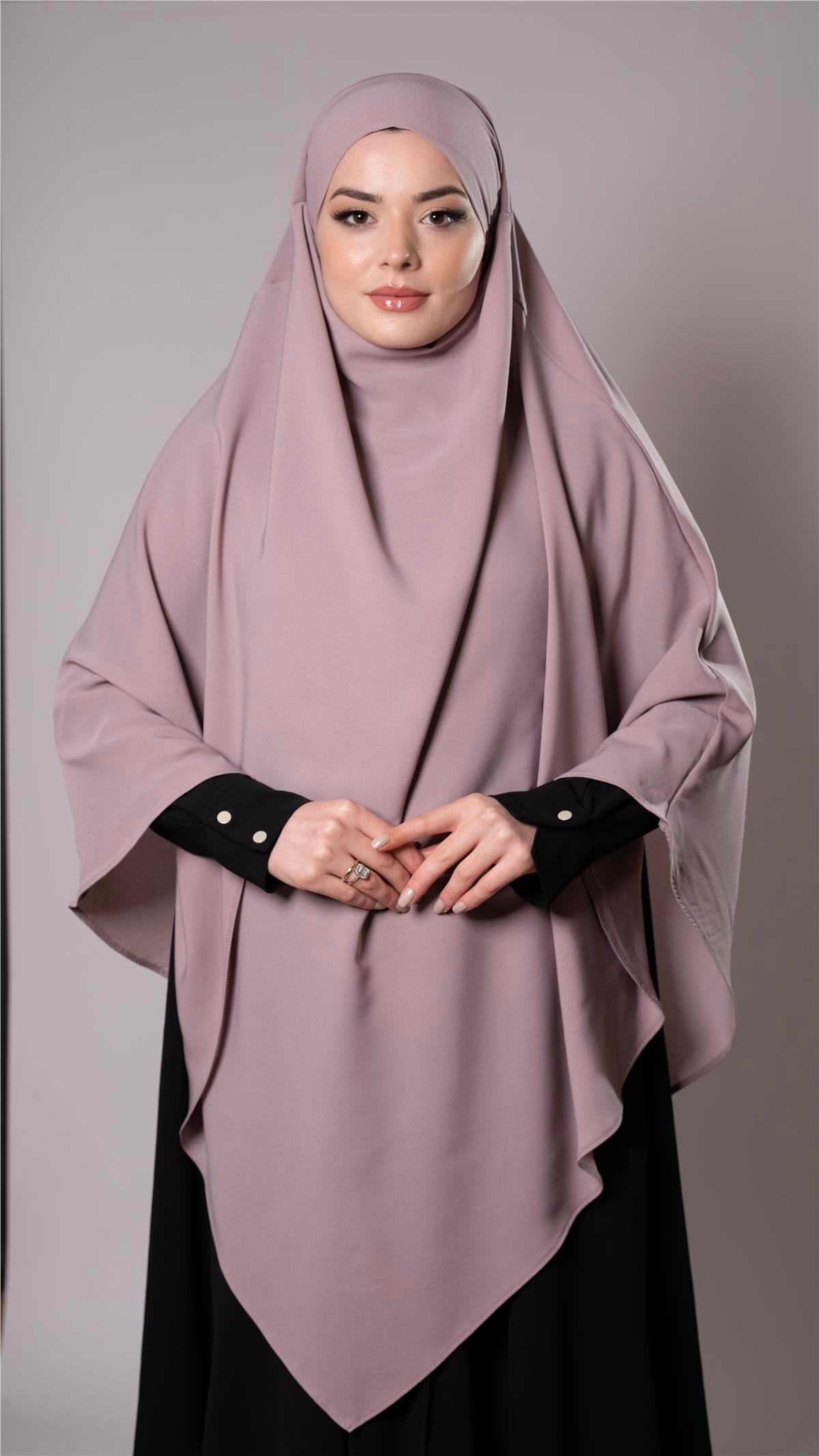 Violet Pratik Hazır Geçmeli Tesettür Eşarp Medine İpeği Kumaş Arkadan Bağlamalı Sufle Hijab - Hürrem Bone 2301_21
