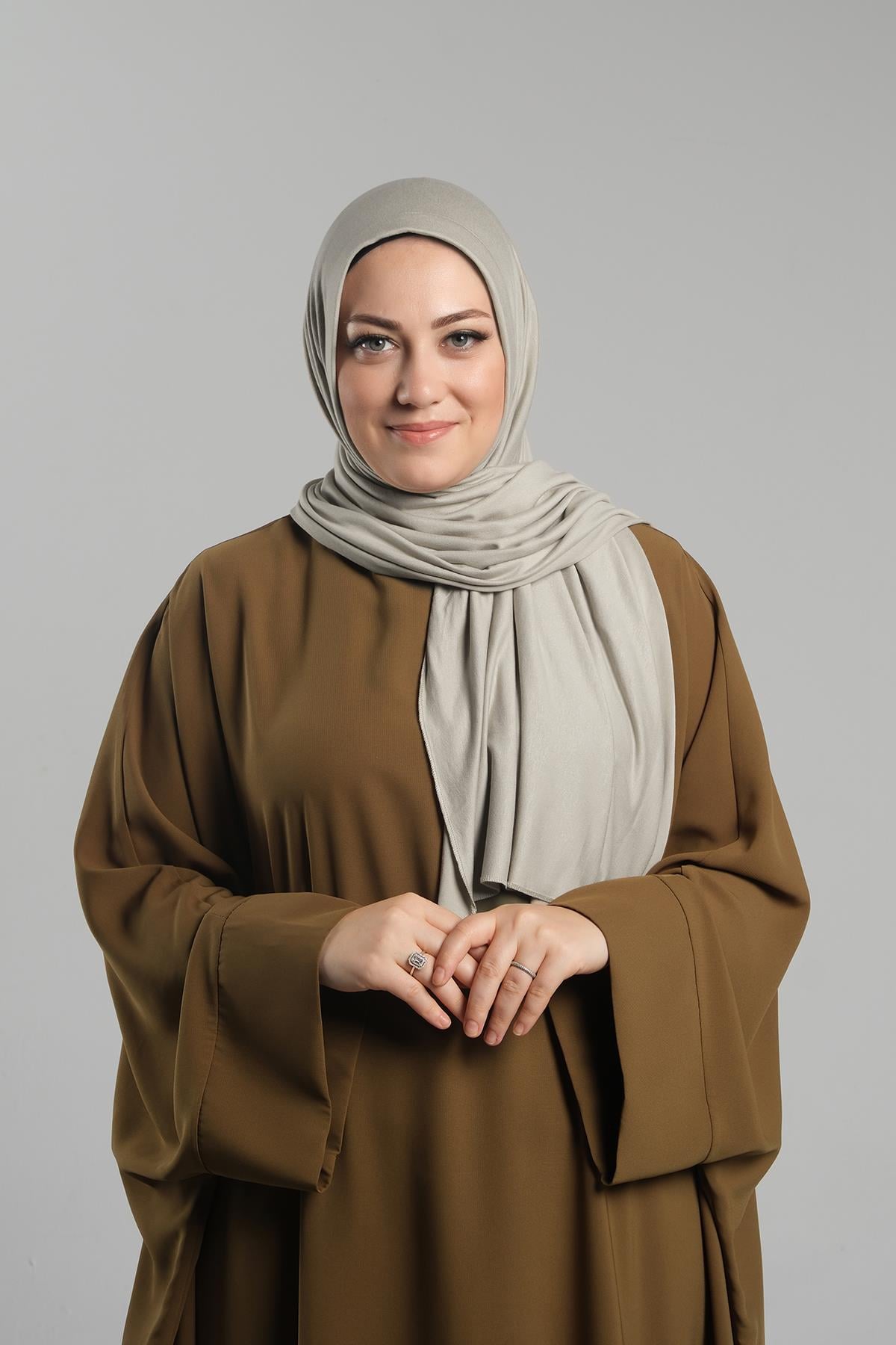 Vizon Pratik Hazır Geçmeli Şal Viskon Önü Süngerli Penye Şal - Hürrem Bone 2202_10