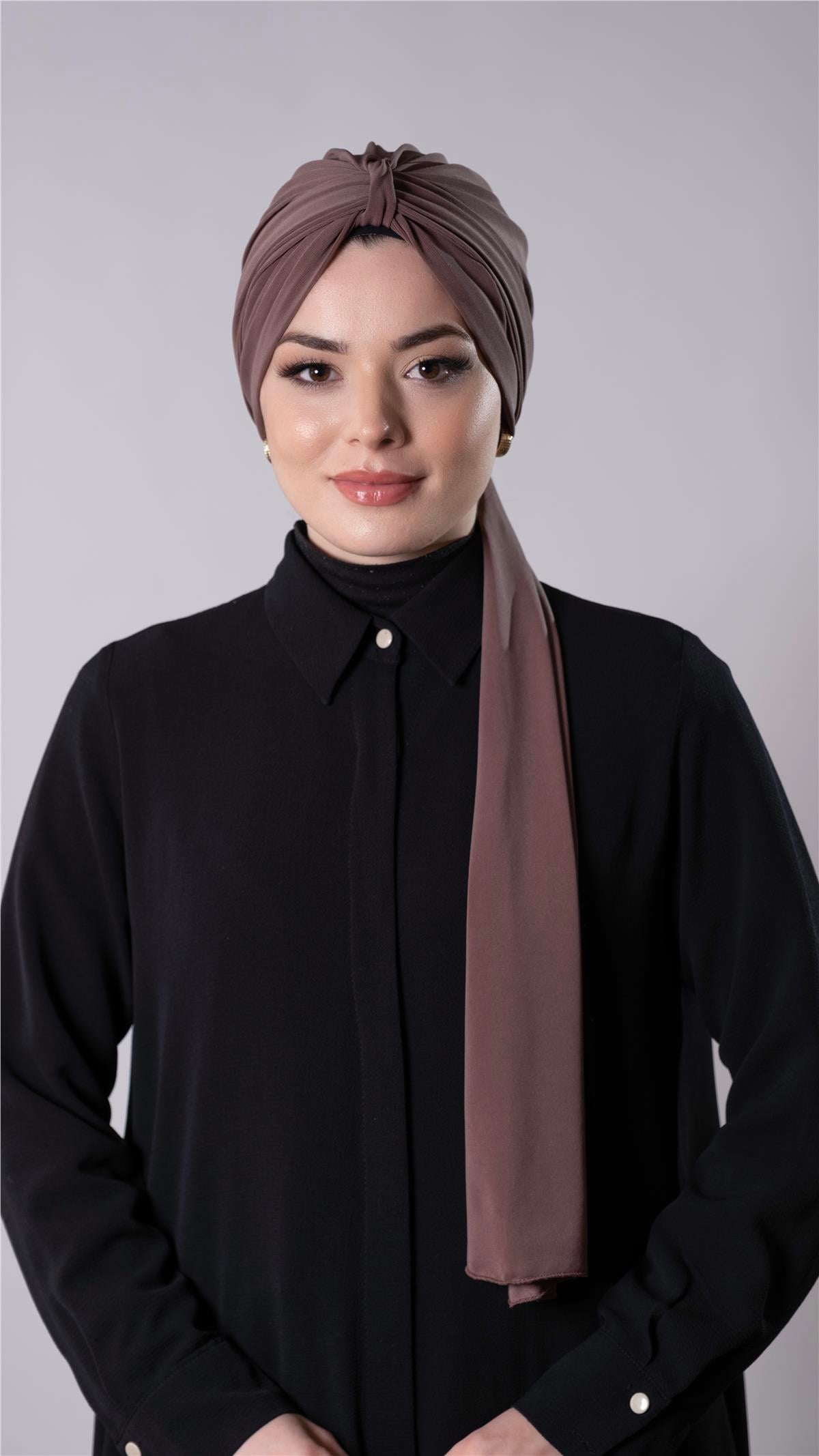 Vizon Pratik Hazır Geçmeli Tesettür Bone Sandy Kumaş Atkılı  - Hürrem Bone 2204_10